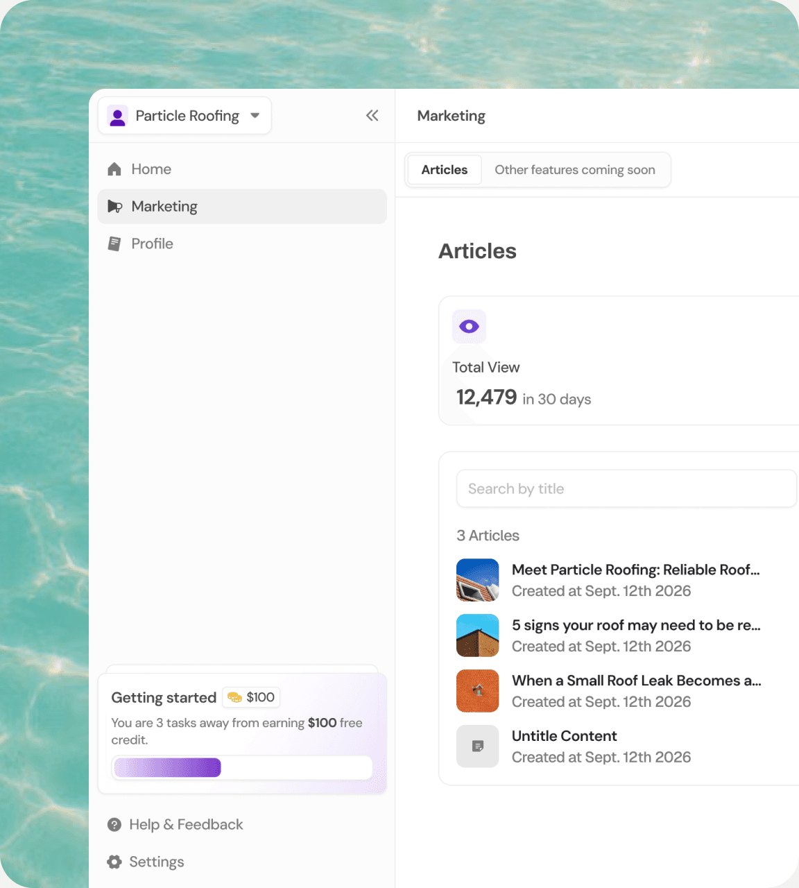 Nearby.ai marketing dashboard